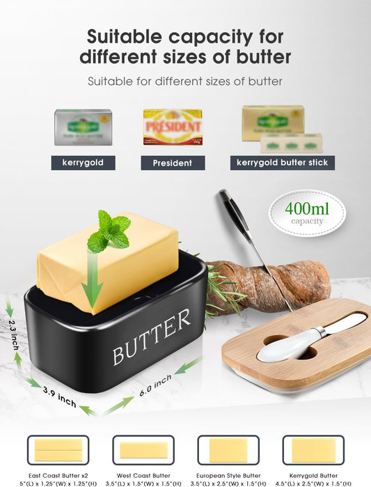 Butter Dish with Lid: Large Butter Dish for Countertop